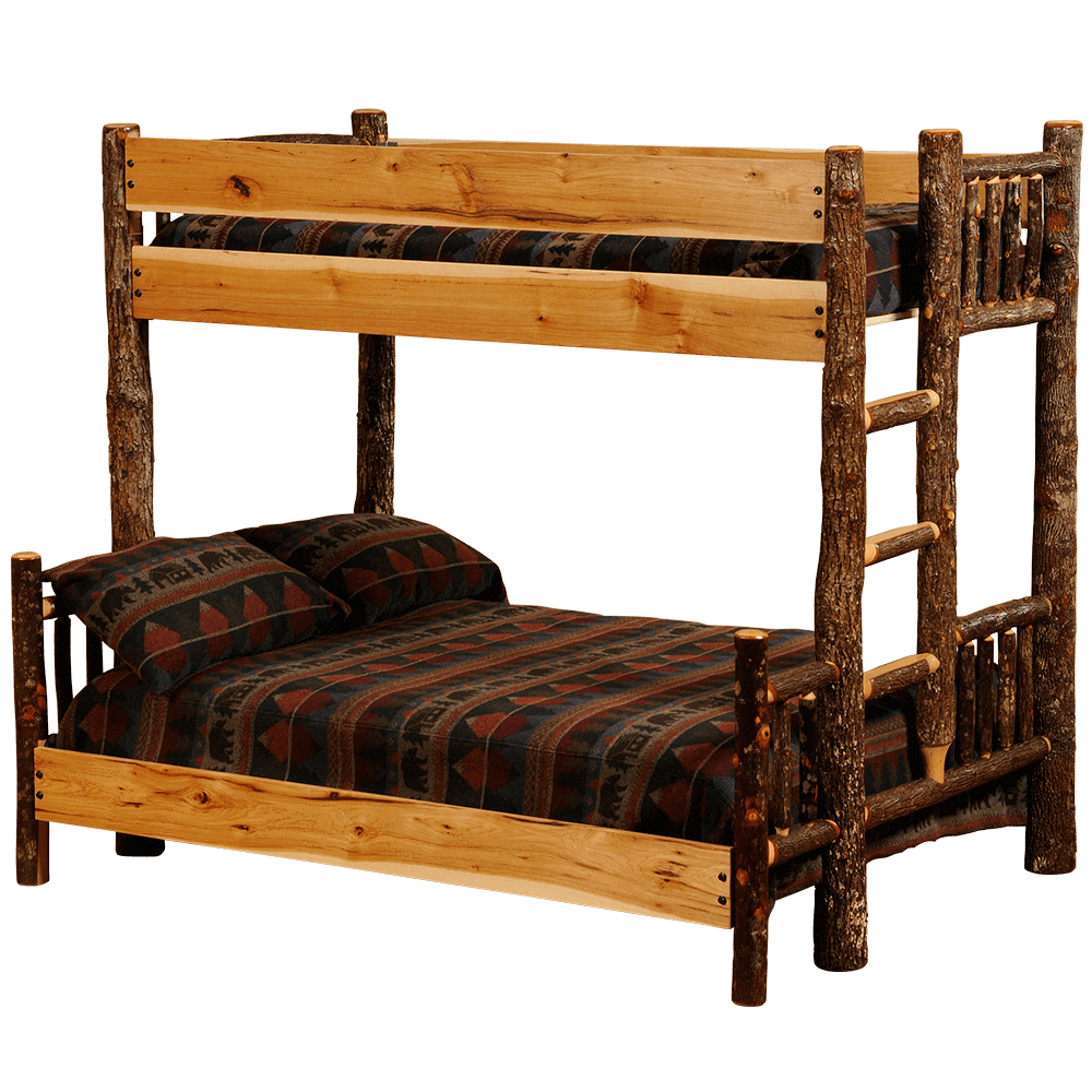 Hickory Bunk Bed - Barnwood Rails