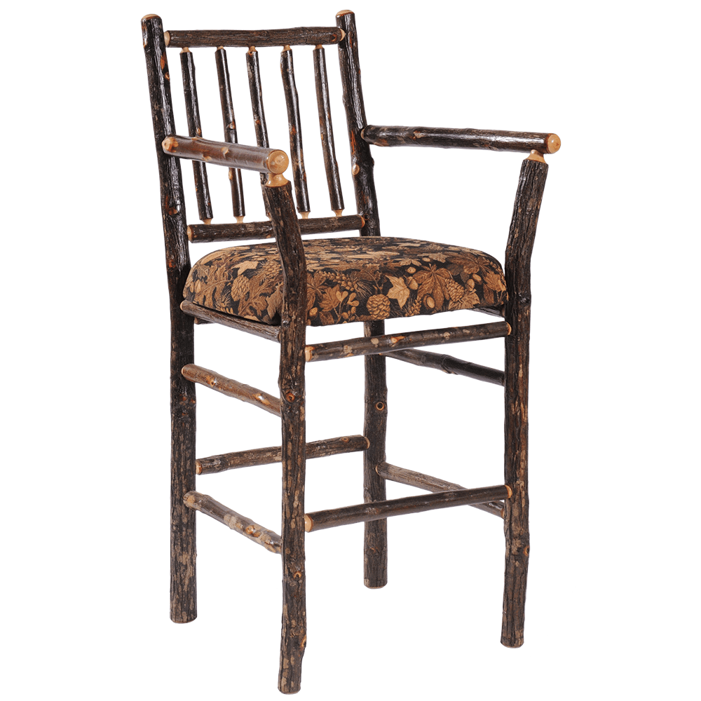 Hickory Barstool with Arms