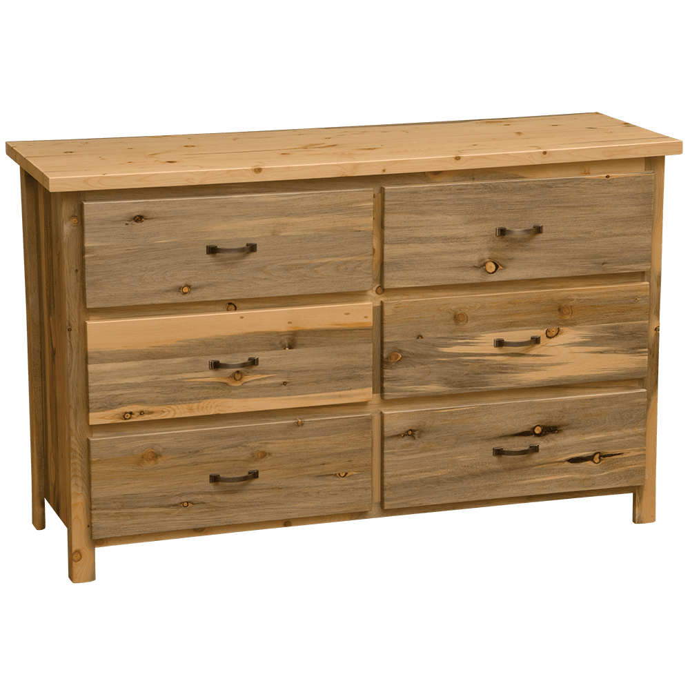 Blue Stain Pine Six Drawer Dresser