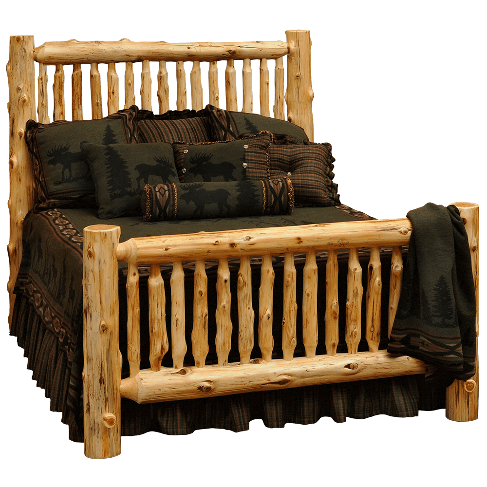 Cedar Small Spindle Log Bed