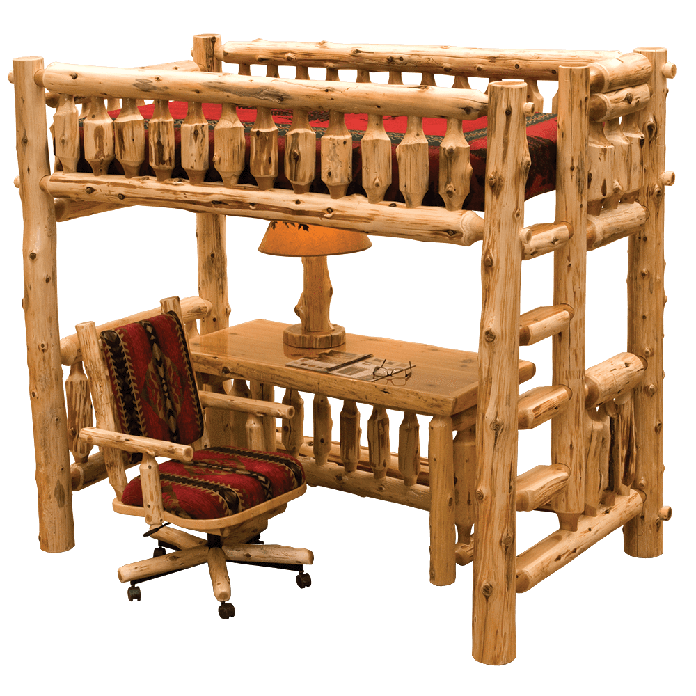Cedar Log Single Loft Bed