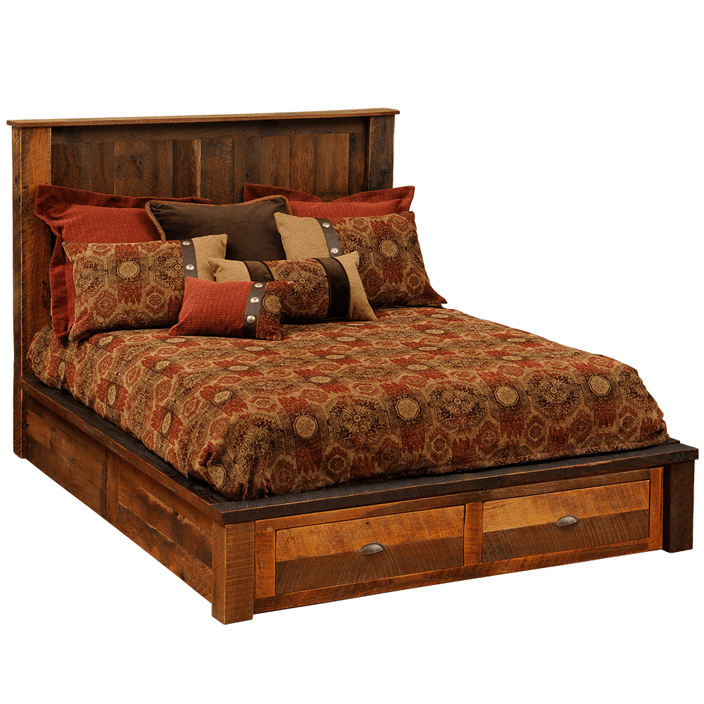 Barnwood Footboard Dresser for Platform Bed