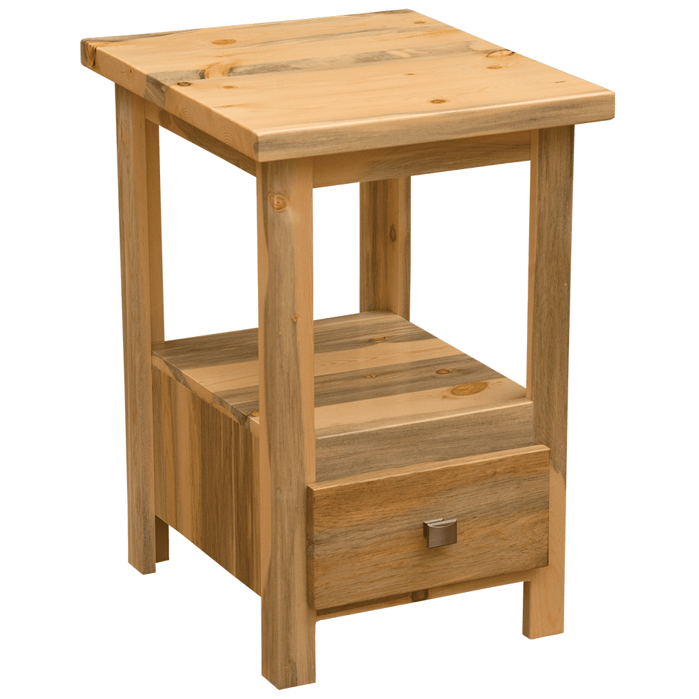 Blue Stain Pine Cubby Nightstand