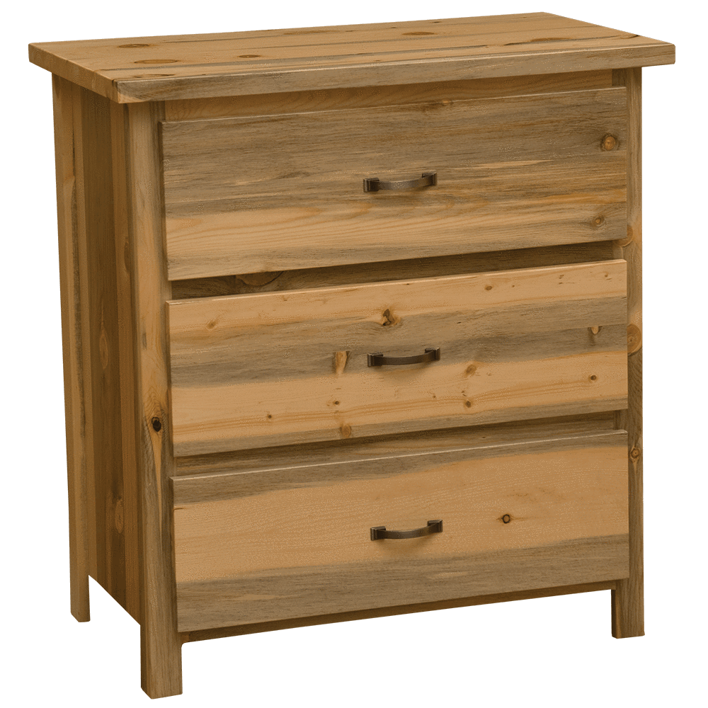 Blue Stain Pine Three Drawer Chest