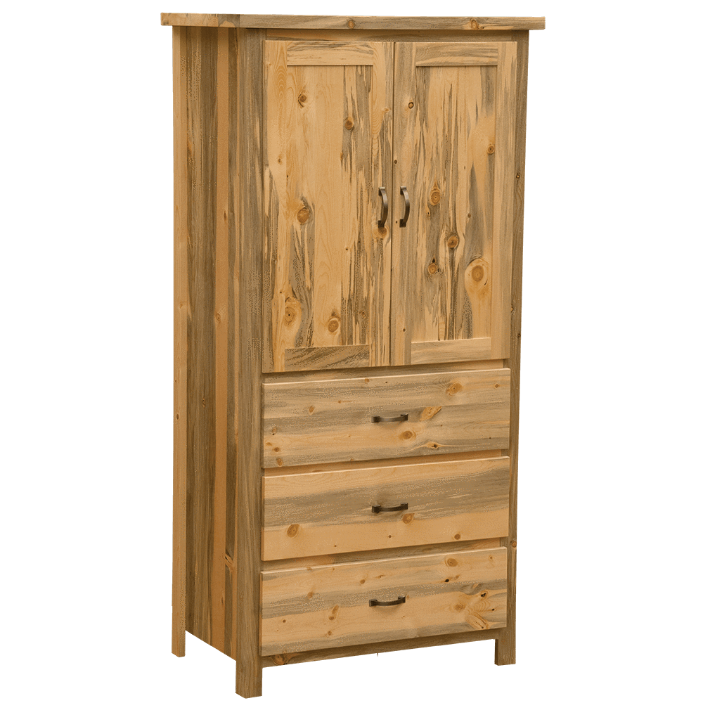 Blue Stain Pine Three Drawer Armoire