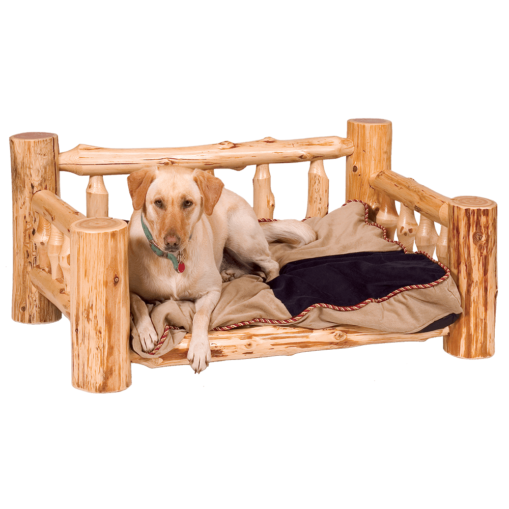 Cedar Log Dog Bed