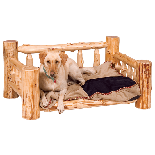 Cedar Log Dog Bed