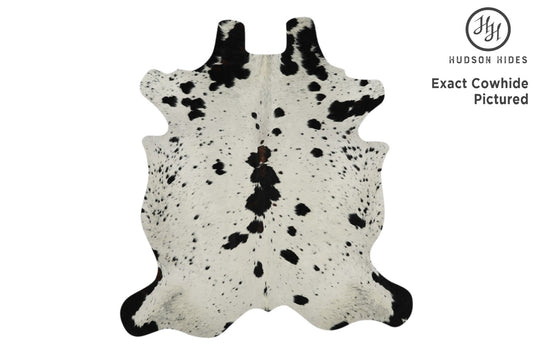 Salt And Pepper Black Cowhide Rug #11648