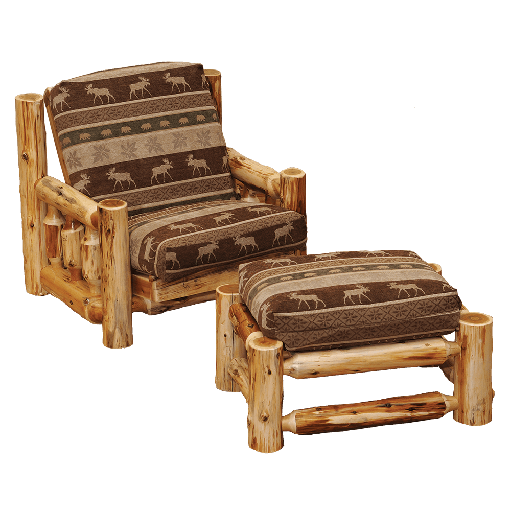 Cedar Futon Chair and Ottoman and Cover