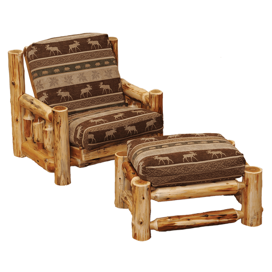 Cedar Futon Chair and Ottoman and Cover