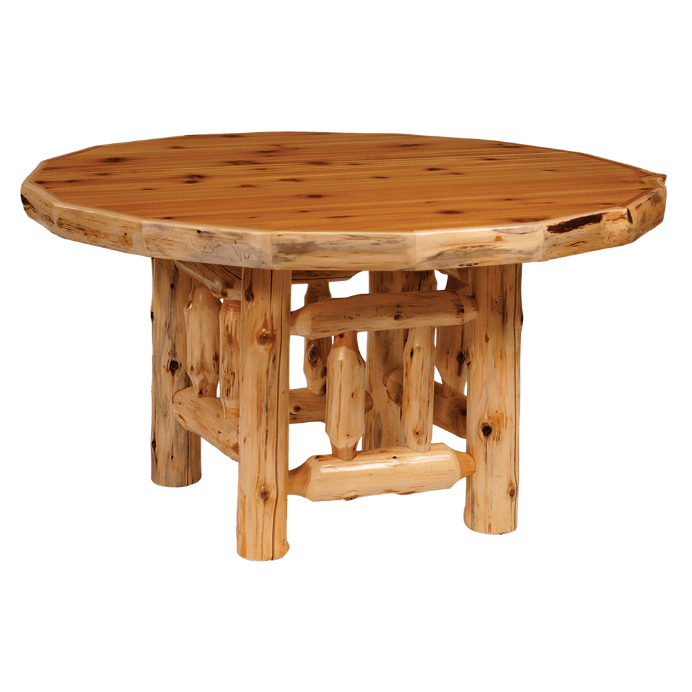 Cedar Round Log Dining Table