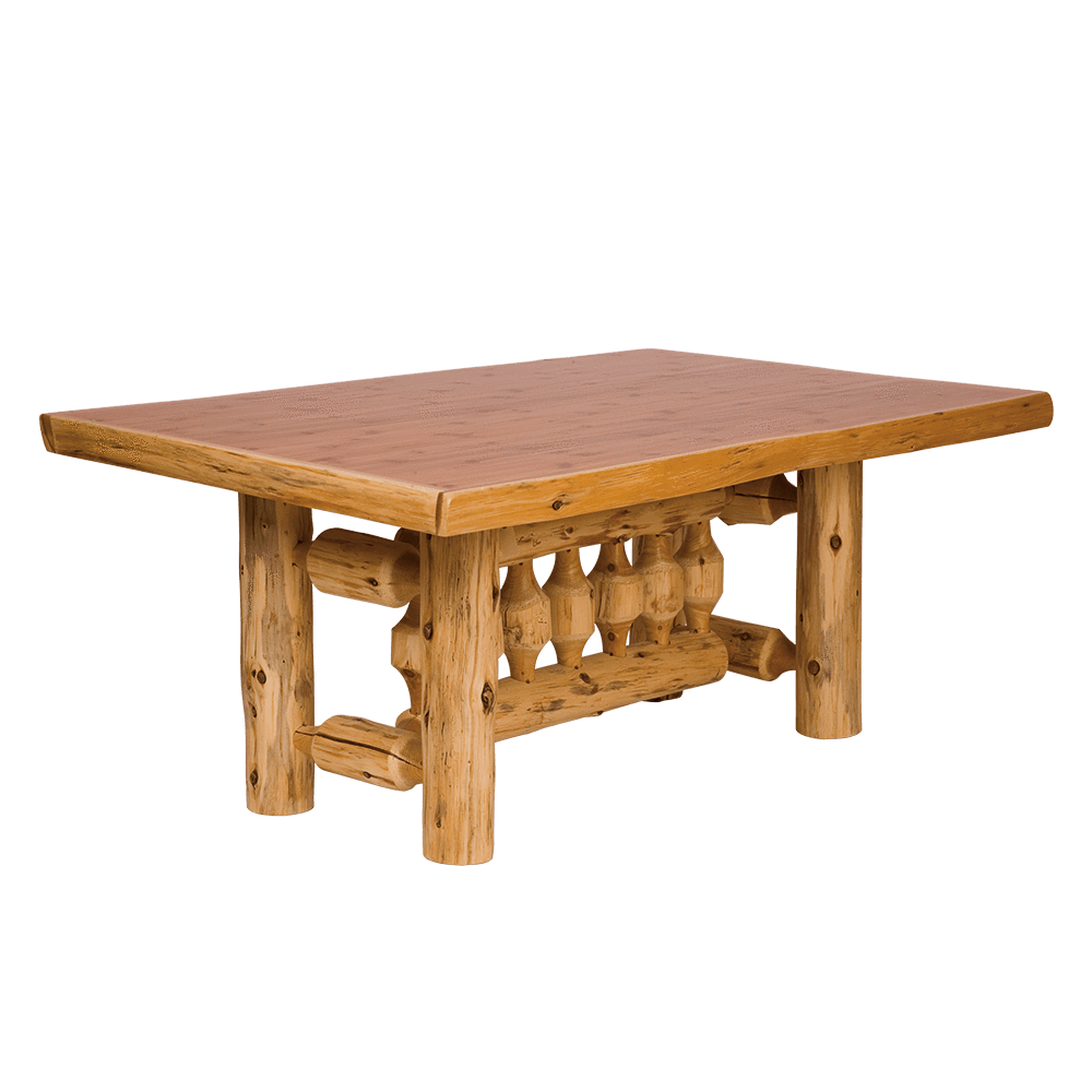 Cedar Rectangle Log Dining Table