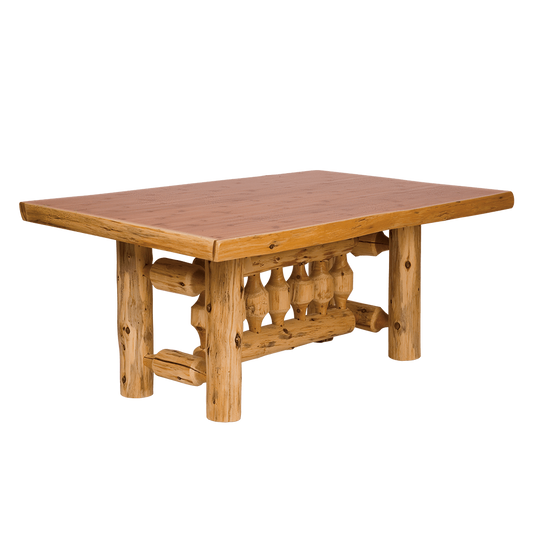 Cedar Rectangle Log Dining Table