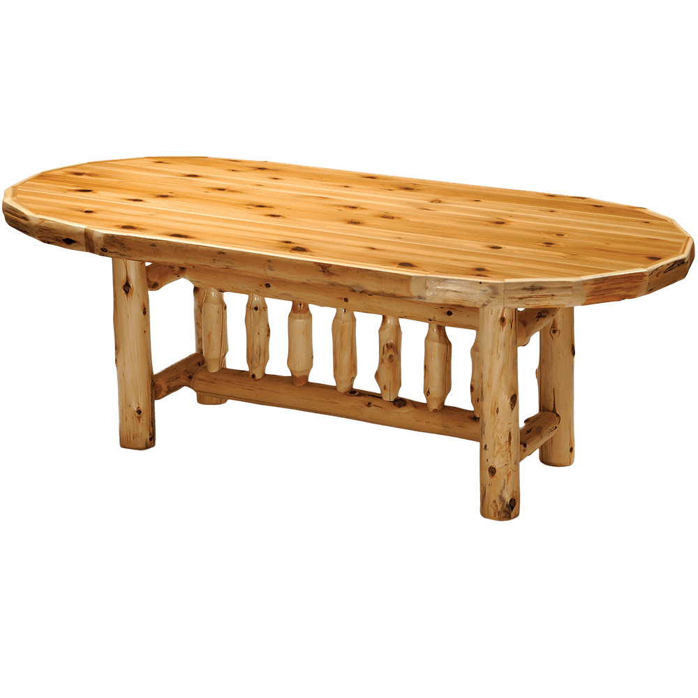 Cedar Oval Log Dining Table