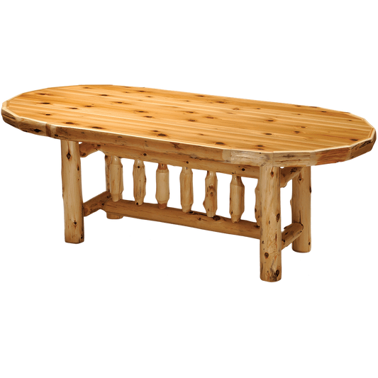 Cedar Oval Log Dining Table