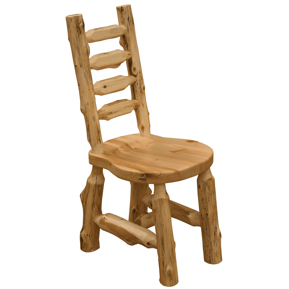 Cedar Bistro Ladder-back Log Arm Chair