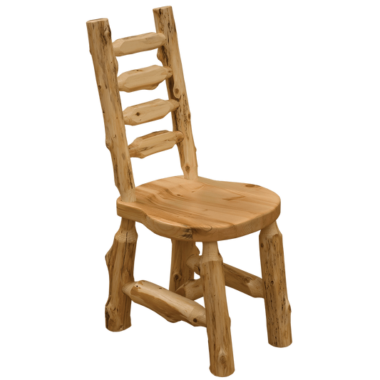 Cedar Bistro Ladder-back Log Arm Chair