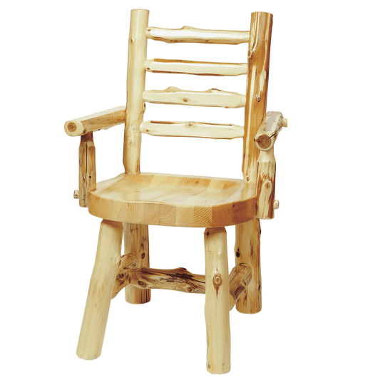 Cedar Ladder-back Log Arm Chair