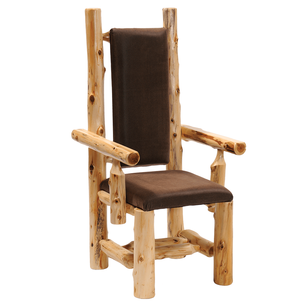 Cedar High Back Upholstered Arm Chair