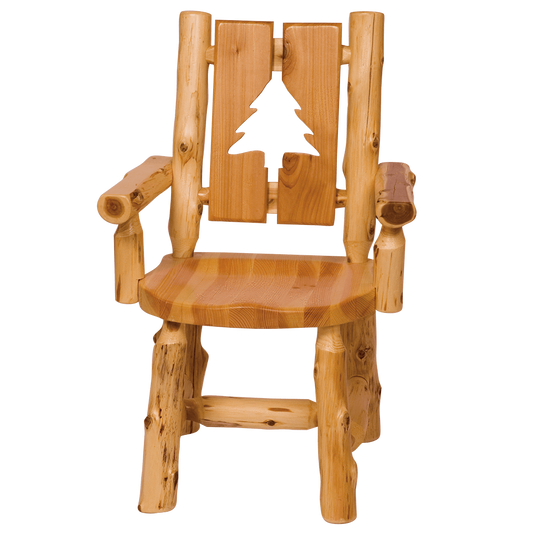 Traditional Cedar Log Cut Out Armchair