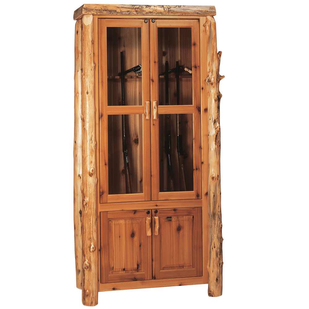 Cedar Log Gun Cabinet