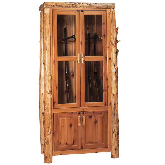 Cedar Log Gun Cabinet