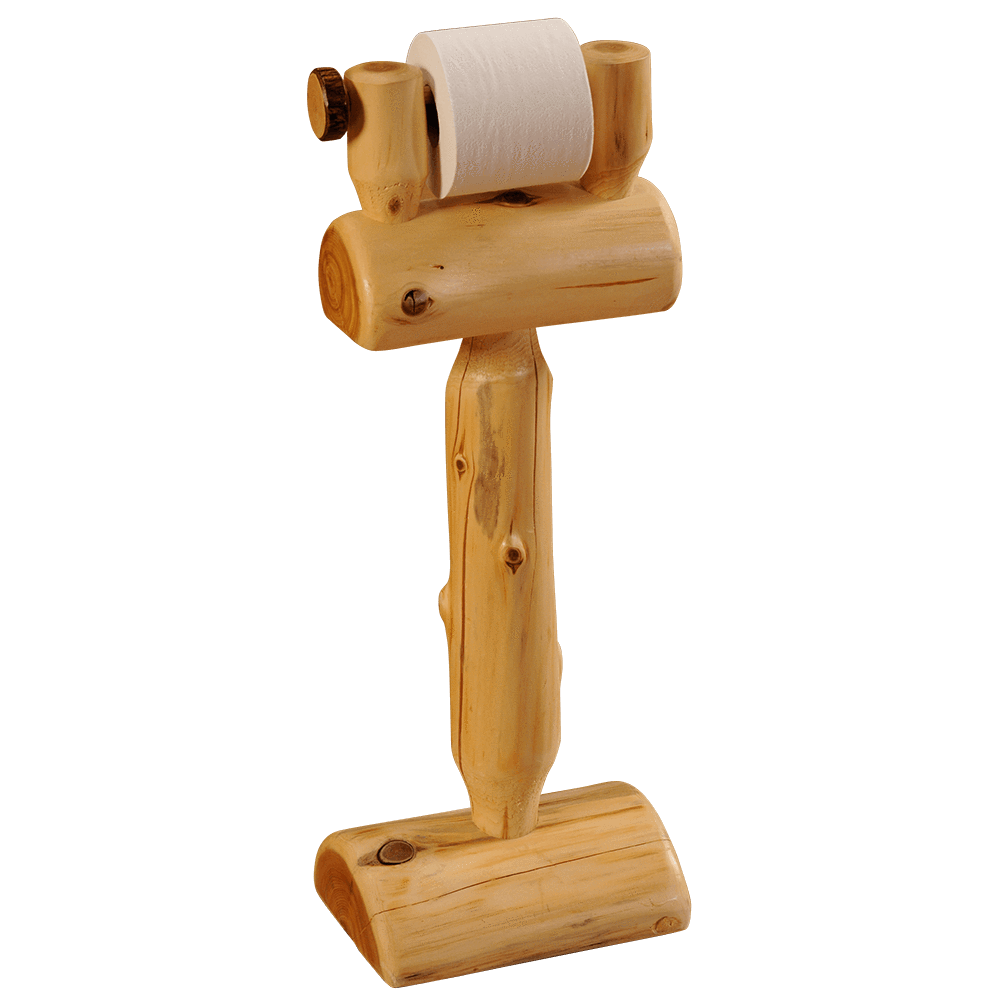 Cedar Free-Standing Toilet Paper Holder