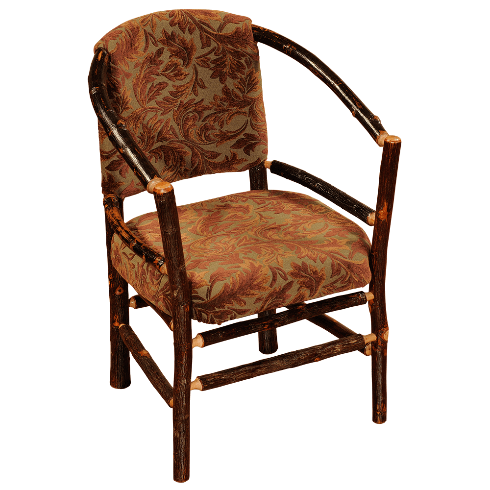 Hickory Hoop Chair with Upholstered Seat and Back