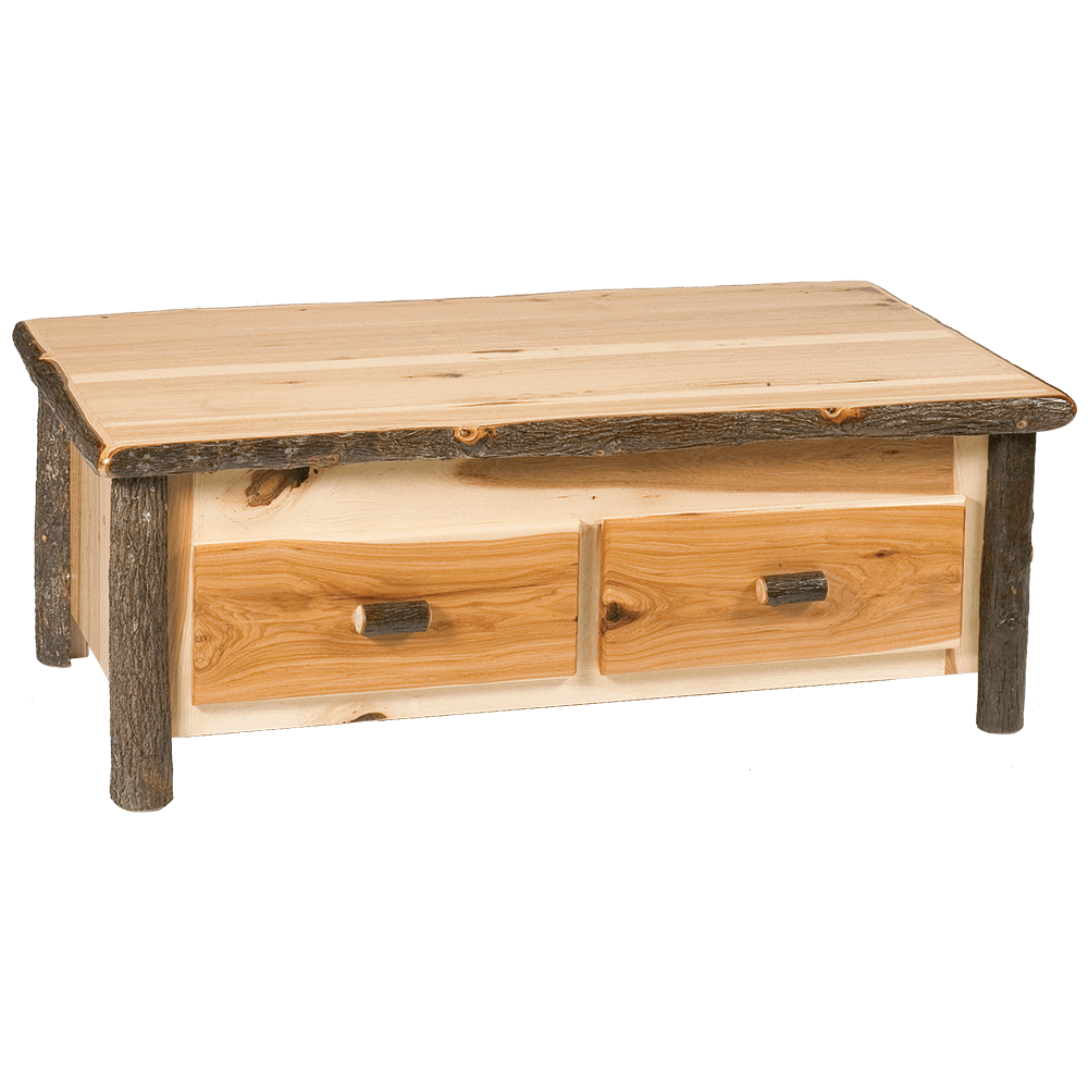 Hickory Coffee Table with Elevating Top