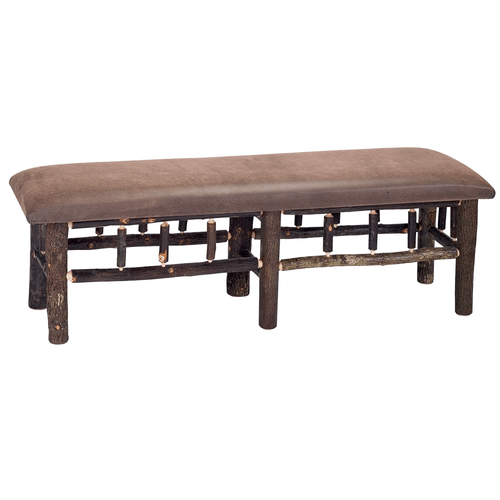 Hickory Upholstered Bench