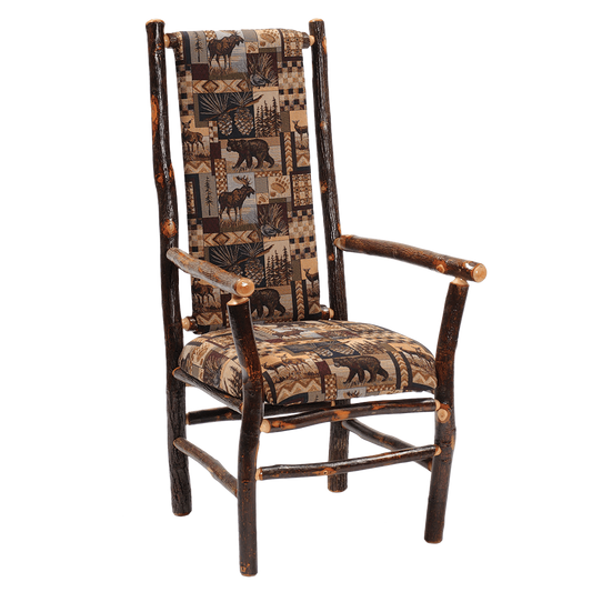 Hickory High Back Upholstered Back Arm Chair