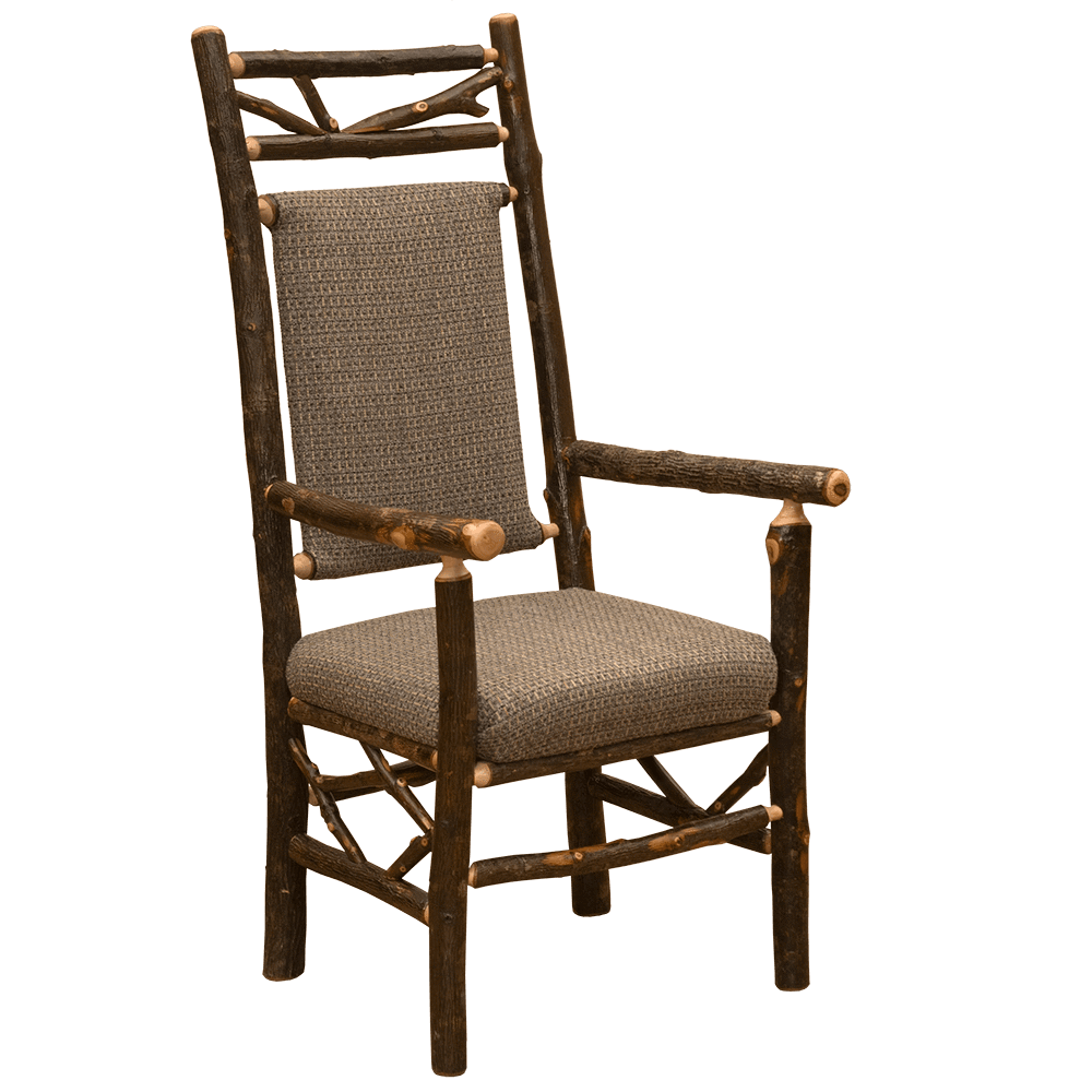 Hickory Twig Upholstered Back Arm Chair