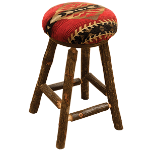 Hickory Upholstered Round Barstool