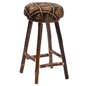 Hickory Upholstered Round Swivel Barstool