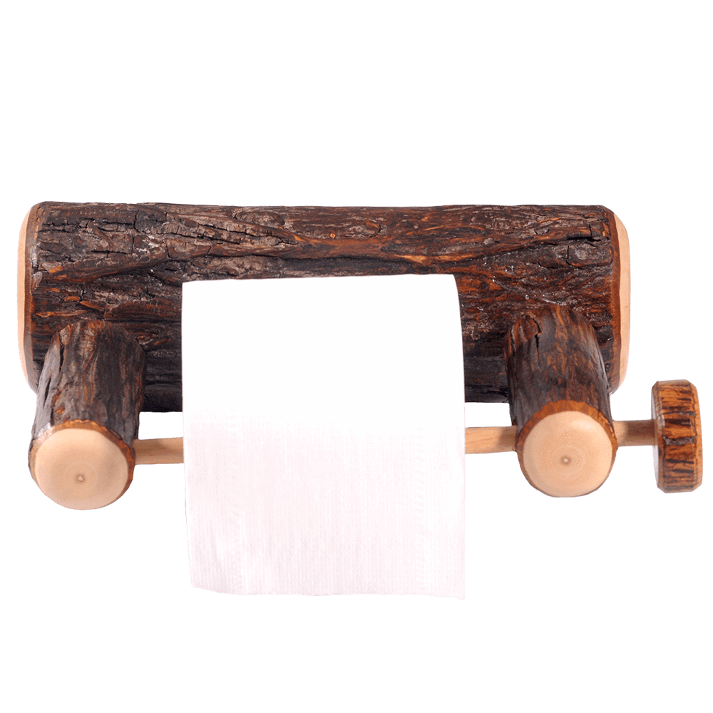 Hickory Wall-Mounted Toilet Paper Holder w/Rod