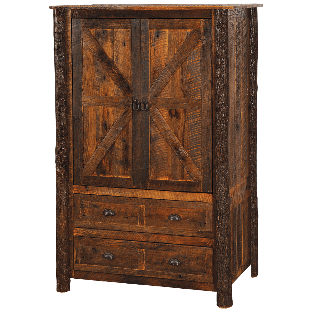 Barnwood Two Drawer Wardrobe