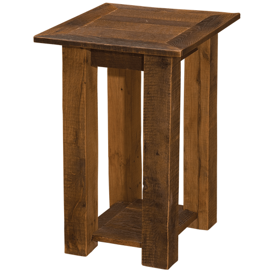 Barnwood Open Nightstand with Shelf