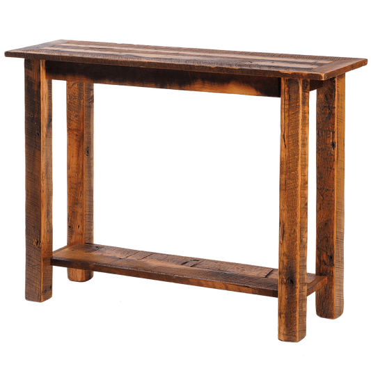 Barnwood Sofa Table with Open Shelf