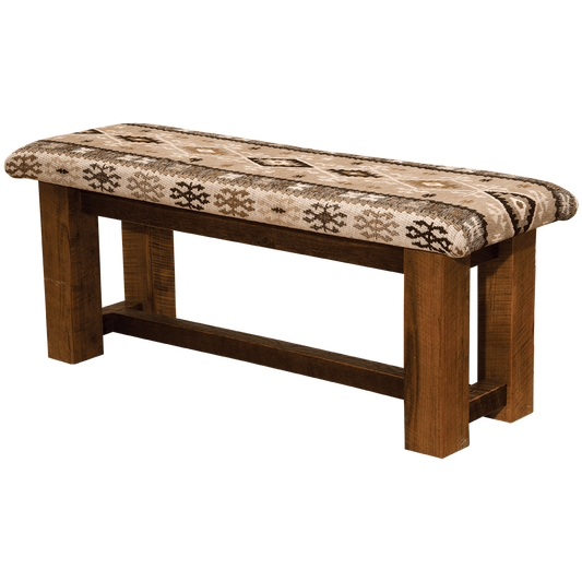 Barnwood Upholstered Dining Bench