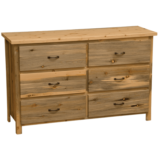 Blue Stain Pine Six Drawer Dresser