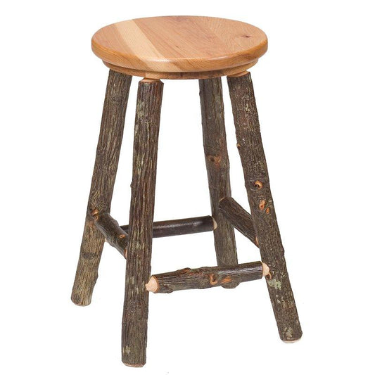 Hickory  Round Barstool