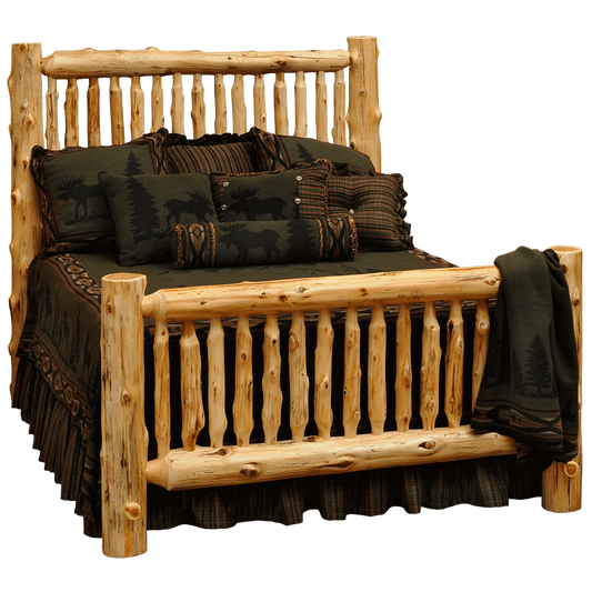 Cedar Small Spindle Log Bed