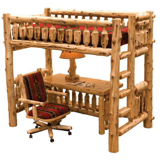 Cedar Log Single Loft Bed