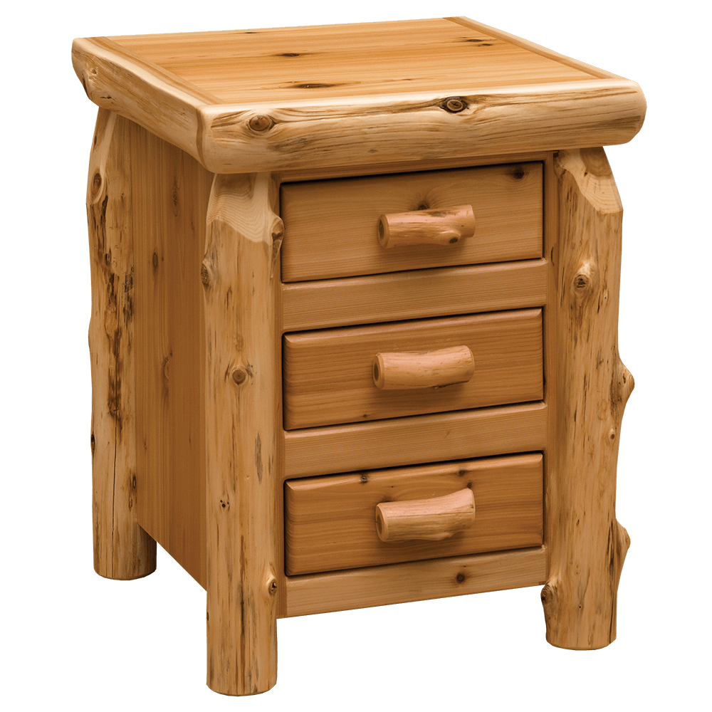Cedar Three Drawer Nightstand