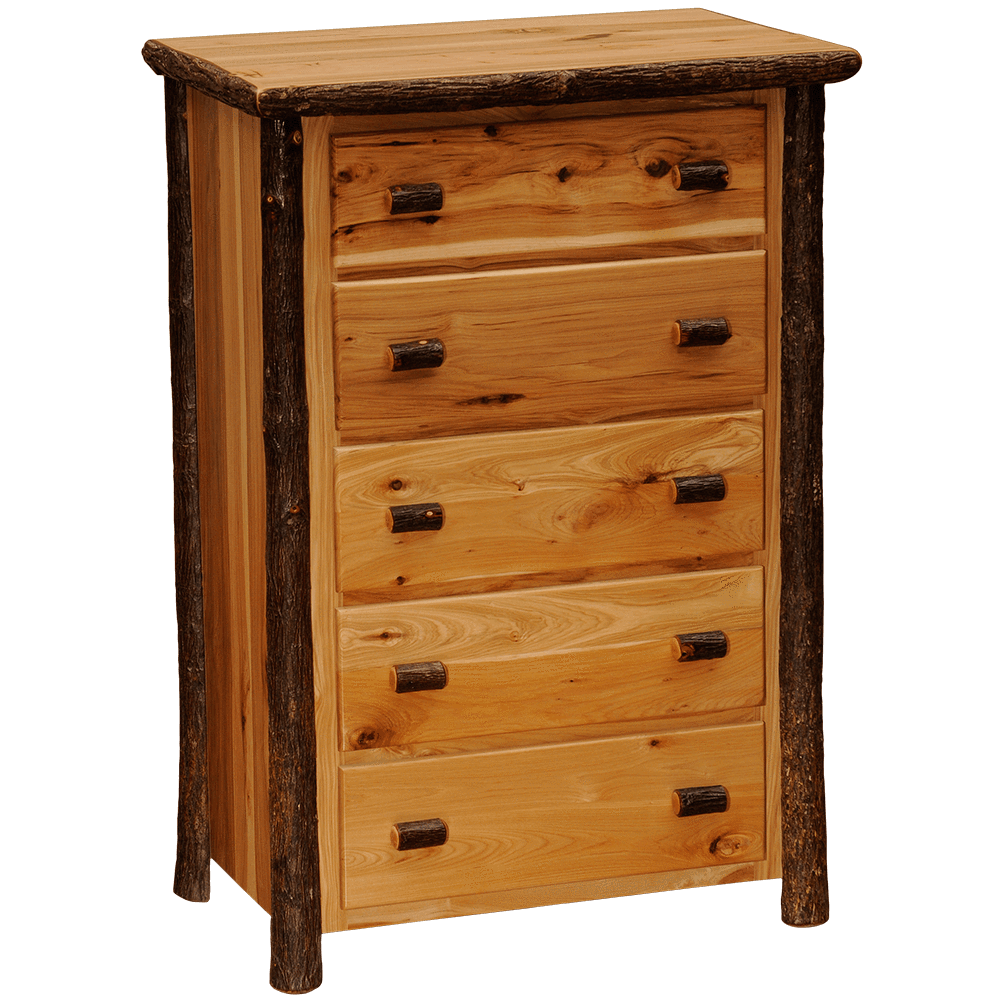 Hickory Five Drawer Chest