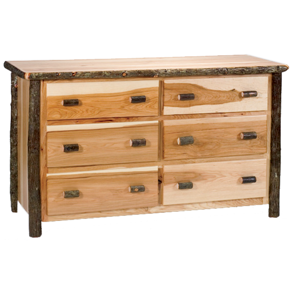 Hickory Six Drawer Dresser