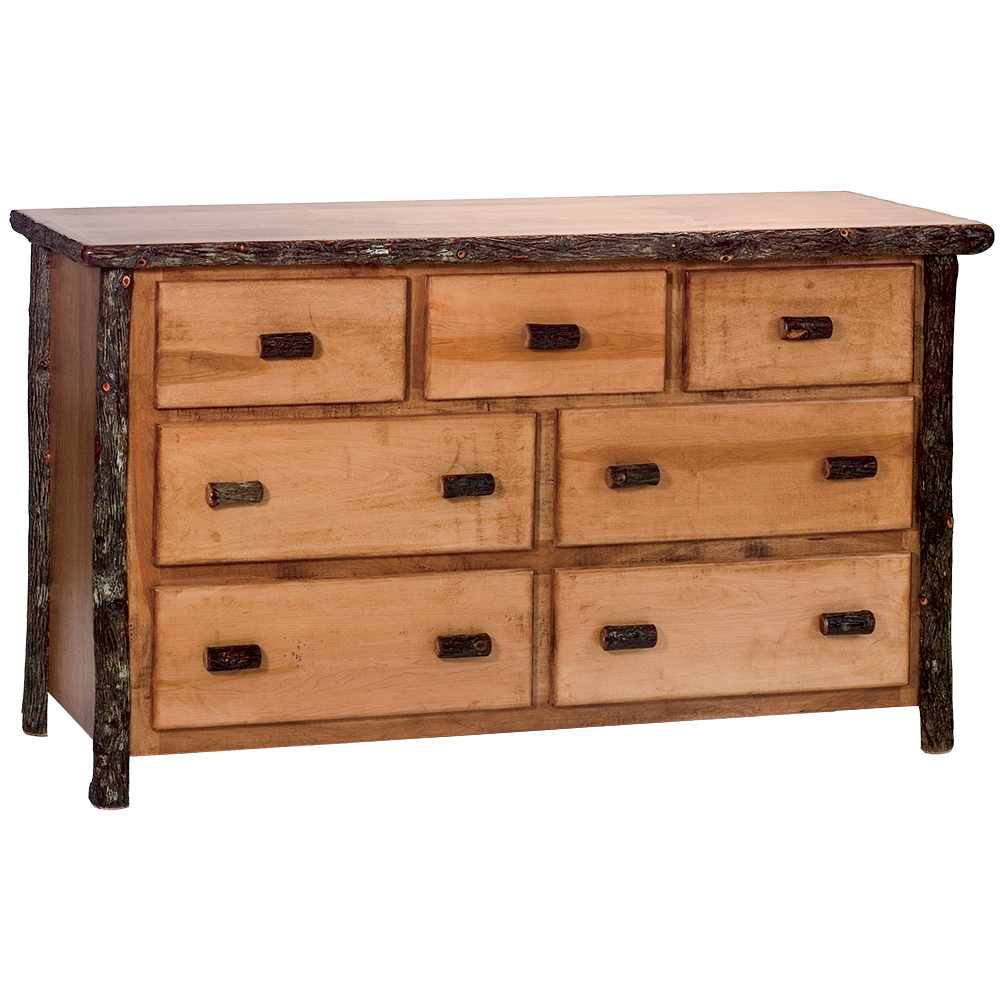 Hickory Seven Drawer Dresser