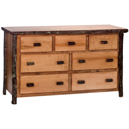 Hickory Seven Drawer Dresser