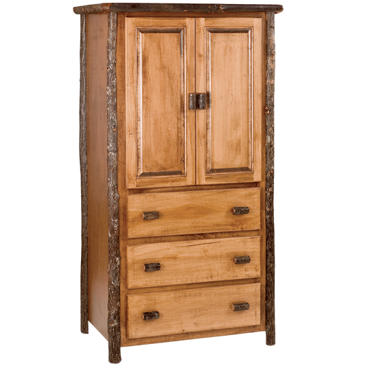 Hickory Three Drawer Armoire