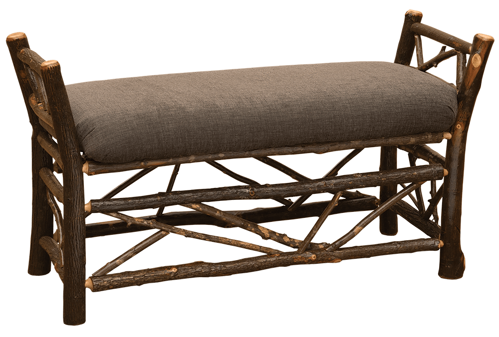 Hickory Upholstered Bedside Bench